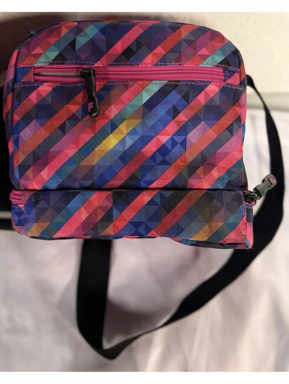 Filatech Multicolor Geometric Backpack with Insulated Lunch Bag Set